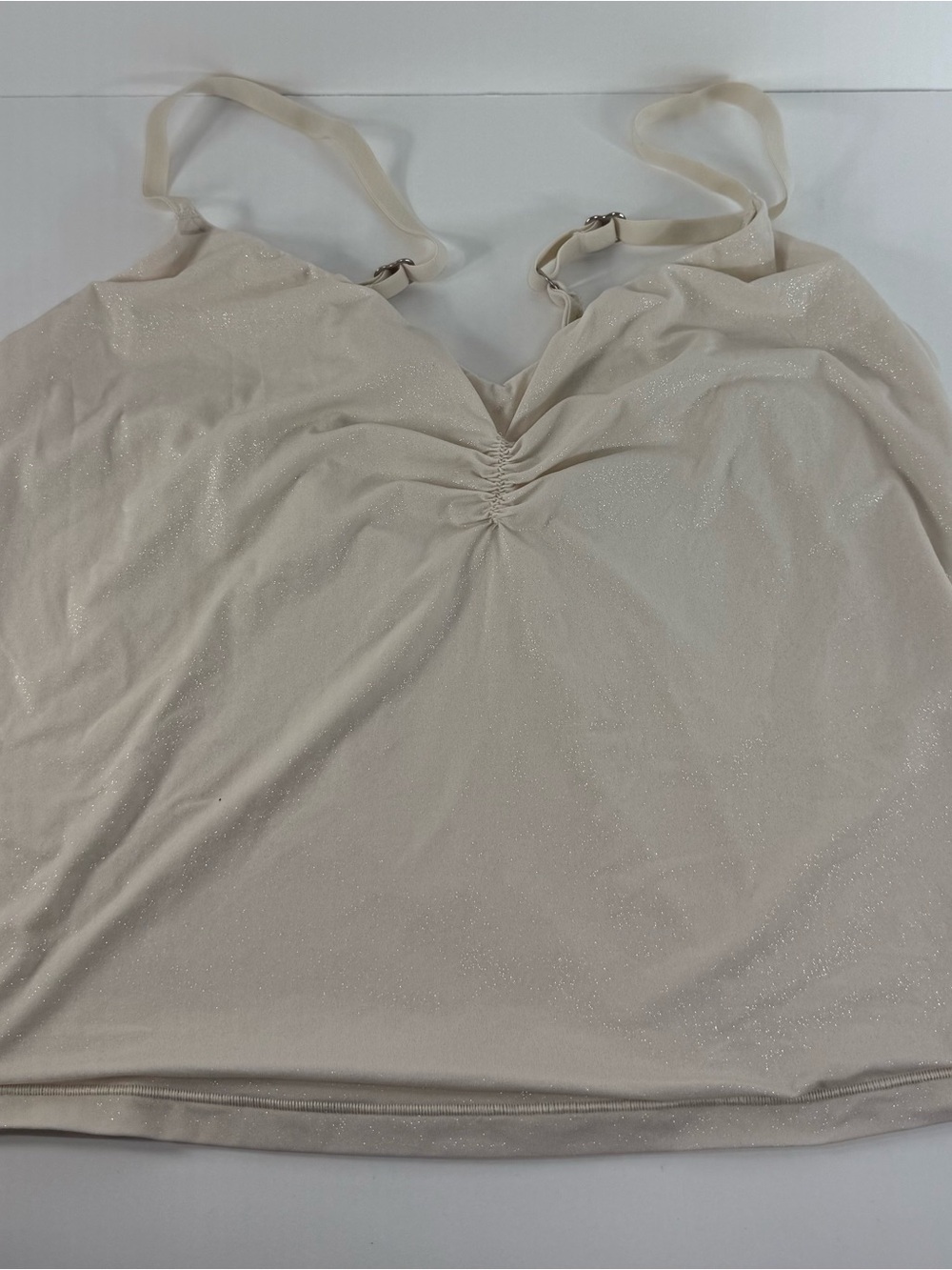 Aerie Shimmer Nude Cami Top | Sparkly Pink Metallic Crop Tank Y2K Size XL